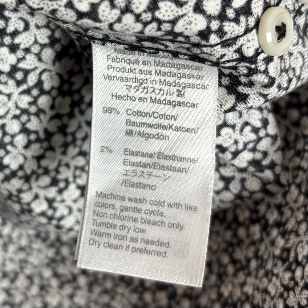 J Crew Stretch Secret Wash Shirt Floral
Button Up Mens Size Large Black White - Picture 6 of 8